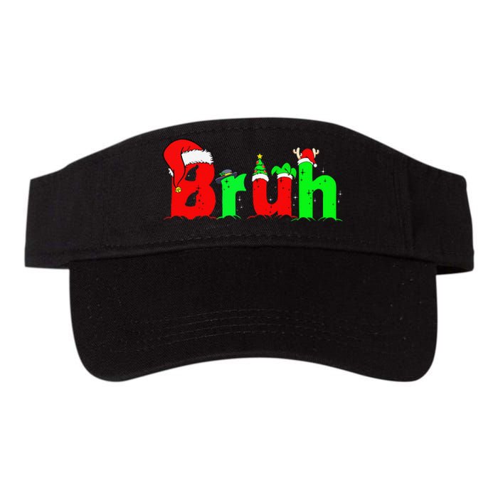 Bruh Funny Saying Bro Christmas Pajamas Xmas Valucap Bio-Washed Visor