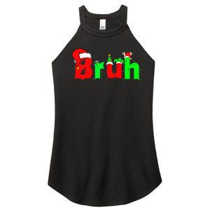 Bruh Funny Saying Bro Christmas Pajamas Xmas Women's Perfect Tri Rocker Tank