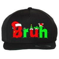 Bruh Funny Saying Bro Christmas Pajamas Xmas Wool Snapback Cap