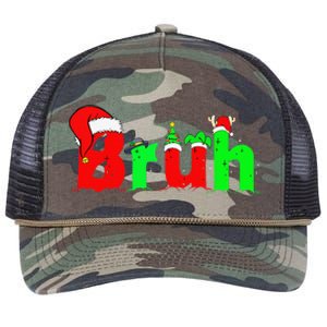 Bruh Funny Saying Bro Christmas Pajamas Xmas Retro Rope Trucker Hat Cap