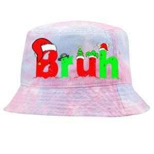 Bruh Funny Saying Bro Christmas Pajamas Xmas Tie-Dyed Bucket Hat