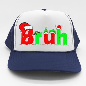 Bruh Funny Saying Bro Christmas Pajamas Xmas Trucker Hat