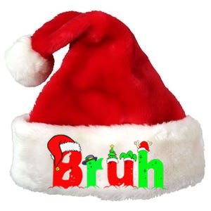 Bruh Funny Saying Bro Christmas Pajamas Xmas Premium Christmas Santa Hat