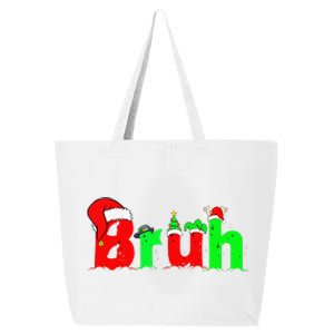 Bruh Funny Saying Bro Christmas Pajamas Xmas 25L Jumbo Tote