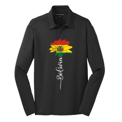 Bolivia Flag Sunflower Vintage Bolivians Lover Taiwan Funny Gift Silk Touch Performance Long Sleeve Polo