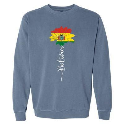 Bolivia Flag Sunflower Vintage Bolivians Lover Taiwan Funny Gift Garment-Dyed Sweatshirt