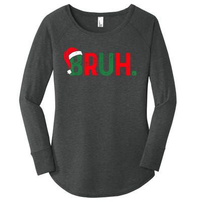 Bruh Funny Saying Bro Teens Boy Christmas Pajamas Xmas Women's Perfect Tri Tunic Long Sleeve Shirt