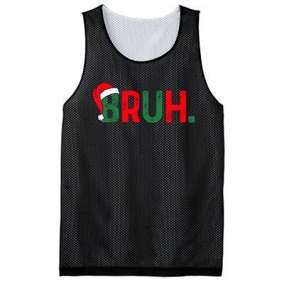 Bruh Funny Saying Bro Teens Boy Christmas Pajamas Xmas Mesh Reversible Basketball Jersey Tank