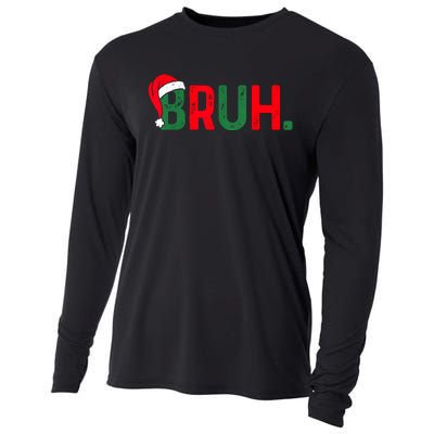 Bruh Funny Saying Bro Teens Boy Christmas Pajamas Xmas Cooling Performance Long Sleeve Crew