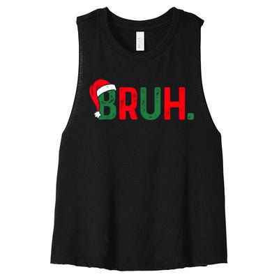 Bruh Funny Saying Bro Teens Boy Christmas Pajamas Xmas Women's Racerback Cropped Tank