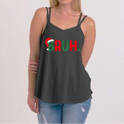 Bruh Funny Saying Bro Teens Boy Christmas Pajamas Xmas Women's Strappy Tank