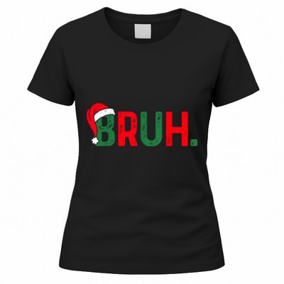 Bruh Funny Saying Bro Teens Boy Christmas Pajamas Xmas Women's T-Shirt