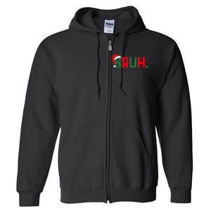 Bruh Funny Saying Bro Teens Boy Christmas Pajamas Xmas Full Zip Hoodie