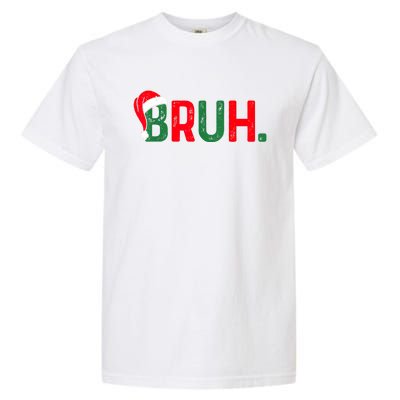 Bruh Funny Saying Bro Teens Boy Christmas Pajamas Xmas Garment-Dyed Heavyweight T-Shirt