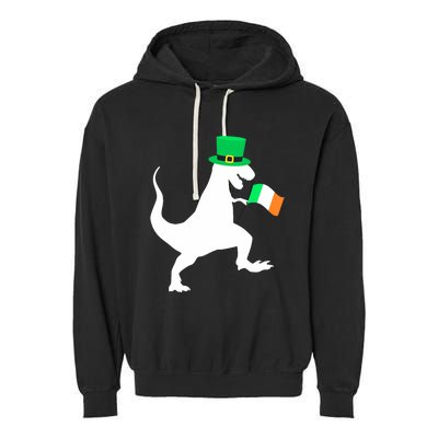  Boy Funny Saint Patricks Day Dinosaur TRex for Garment-Dyed Fleece Hoodie