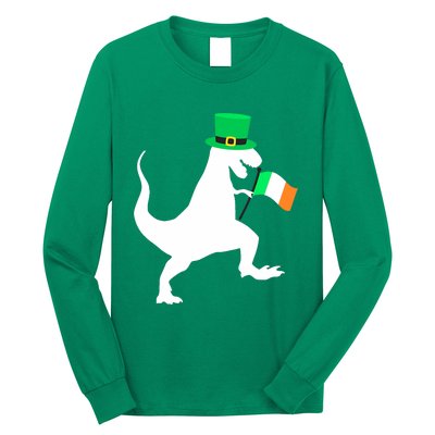  Boy Funny Saint Patricks Day Dinosaur TRex for Long Sleeve Shirt