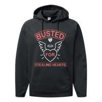 Busted For Stealing Hearts Performance Fleece Hoodie