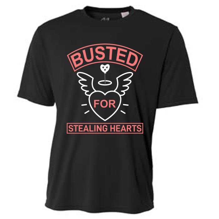 Busted For Stealing Hearts Cooling Performance Crew T-Shirt