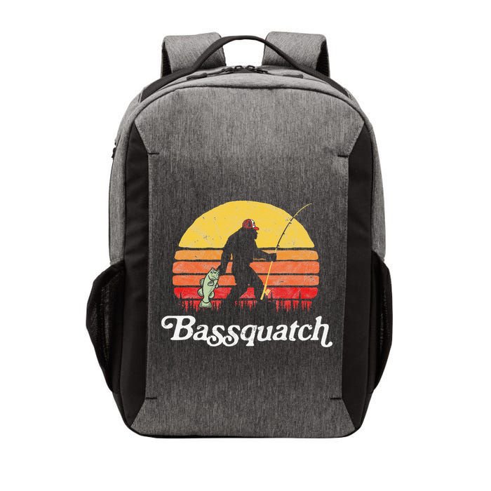 Bigfoot Fishing Shirt Funny Retro Sasquatch Dad Vector Backpack
