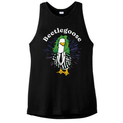 Beetlegoose Funny Silly Goose Spooky Ladies PosiCharge Tri-Blend Wicking Tank