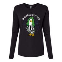 Beetlegoose Funny Silly Goose Spooky Womens Cotton Relaxed Long Sleeve T-Shirt