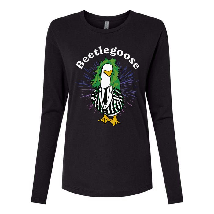 Beetlegoose Funny Silly Goose Spooky Womens Cotton Relaxed Long Sleeve T-Shirt