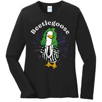 Beetlegoose Funny Silly Goose Spooky Ladies Long Sleeve Shirt