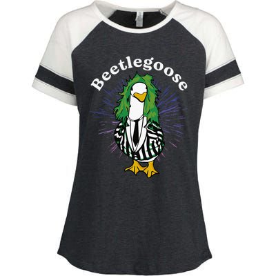 Beetlegoose Funny Silly Goose Spooky Enza Ladies Jersey Colorblock Tee