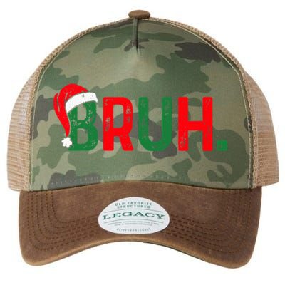 Bruh Funny Saying Bro Ns Christmas Pajamas Xmas Legacy Tie Dye Trucker Hat