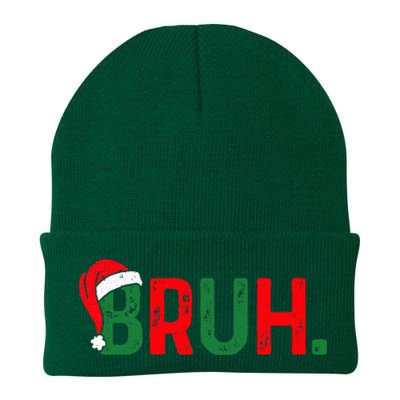 Bruh Funny Saying Bro Ns Christmas Pajamas Xmas Knit Cap Winter Beanie