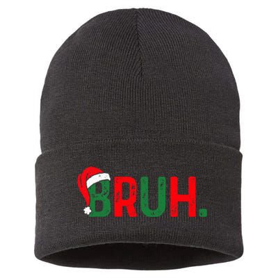 Bruh Funny Saying Bro Ns Christmas Pajamas Xmas Sustainable Knit Beanie