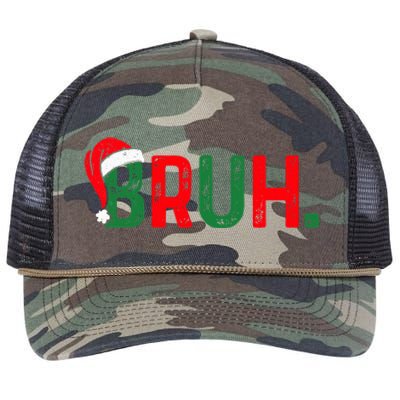 Bruh Funny Saying Bro Ns Christmas Pajamas Xmas Retro Rope Trucker Hat Cap