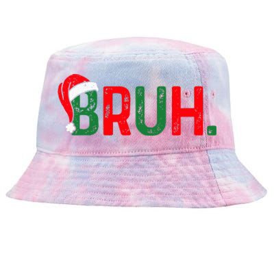 Bruh Funny Saying Bro Ns Christmas Pajamas Xmas Tie-Dyed Bucket Hat