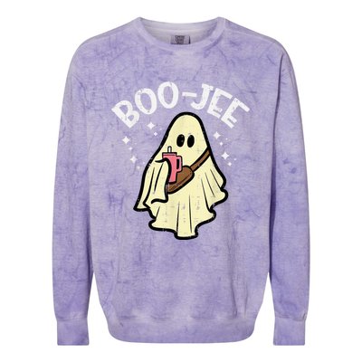 Boojee Funny Spooky Season Retro Halloween Costume Ghost Colorblast Crewneck Sweatshirt