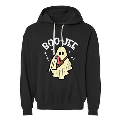 Boojee Funny Spooky Season Retro Halloween Costume Ghost Garment-Dyed Fleece Hoodie