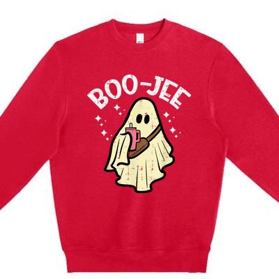 Boojee Funny Spooky Season Retro Halloween Costume Ghost Premium Crewneck Sweatshirt