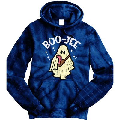 Boojee Funny Spooky Season Retro Halloween Costume Ghost Tie Dye Hoodie