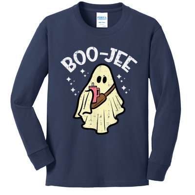 Boojee Funny Spooky Season Retro Halloween Costume Ghost Kids Long Sleeve Shirt