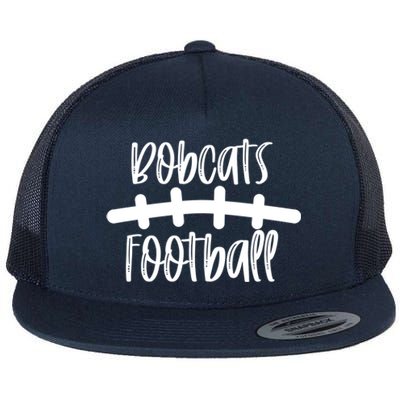 Bobcat Football School Spirit Team Mascot Game Night Gift Flat Bill Trucker Hat