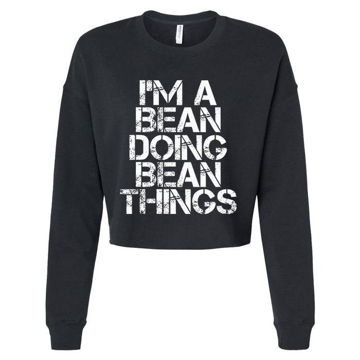 Bean Funny Surname Family Tree Birthday Reunion Gift Idea Cropped Pullover Crew