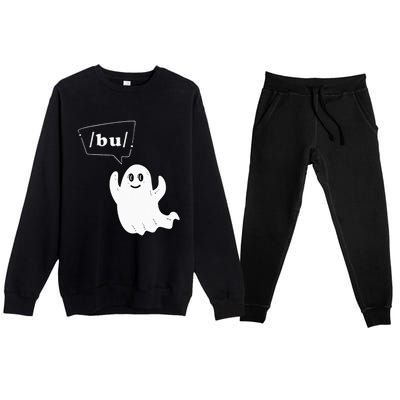 Boo Funny Slpa Halloween Slp Speech Therapy Ipa Pathology Premium Crewneck Sweatsuit Set