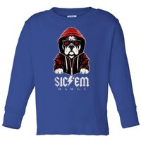 Bulldogs Football Spirit Game Day Vintage Retro Sports Lover Toddler Long Sleeve Shirt