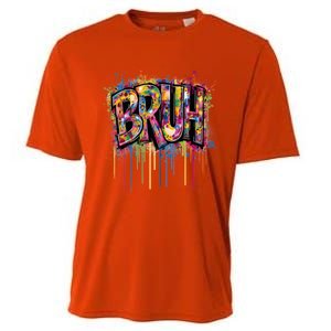 Bruh Funny Saying Meme Graffiti Aesthetic Bruh Funny Gift Cooling Performance Crew T-Shirt