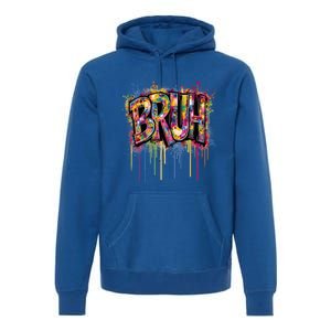 Bruh Funny Saying Meme Graffiti Aesthetic Bruh Funny Gift Premium Hoodie