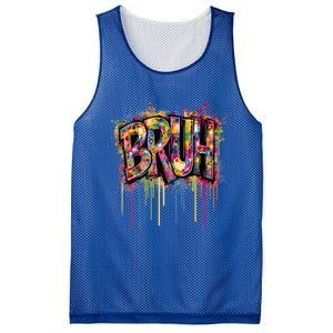 Bruh Funny Saying Meme Graffiti Aesthetic Bruh Funny Gift Mesh Reversible Basketball Jersey Tank