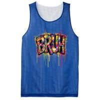 Bruh Funny Saying Meme Graffiti Aesthetic Bruh Funny Gift Mesh Reversible Basketball Jersey Tank