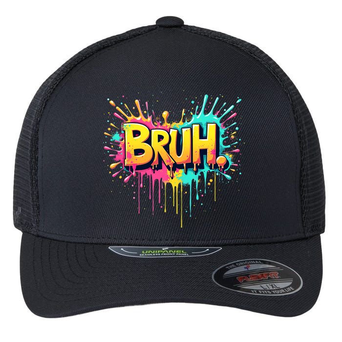 Bruh Funny Saying Meme Bro Teen Slang Flexfit Unipanel Trucker Cap