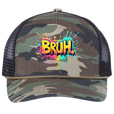 Bruh Funny Saying Meme Bro Teen Slang Retro Rope Trucker Hat Cap