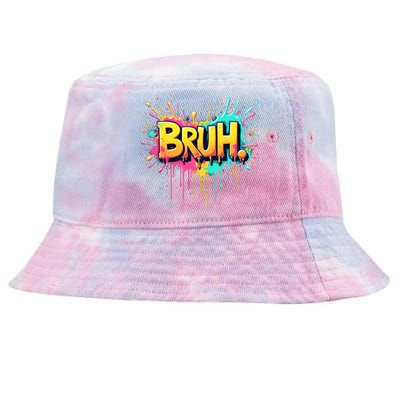 Bruh Funny Saying Meme Bro Teen Slang Tie-Dyed Bucket Hat