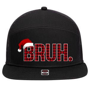 Bruh Funny Saying Bro Christmas Holiday 7 Panel Mesh Trucker Snapback Hat